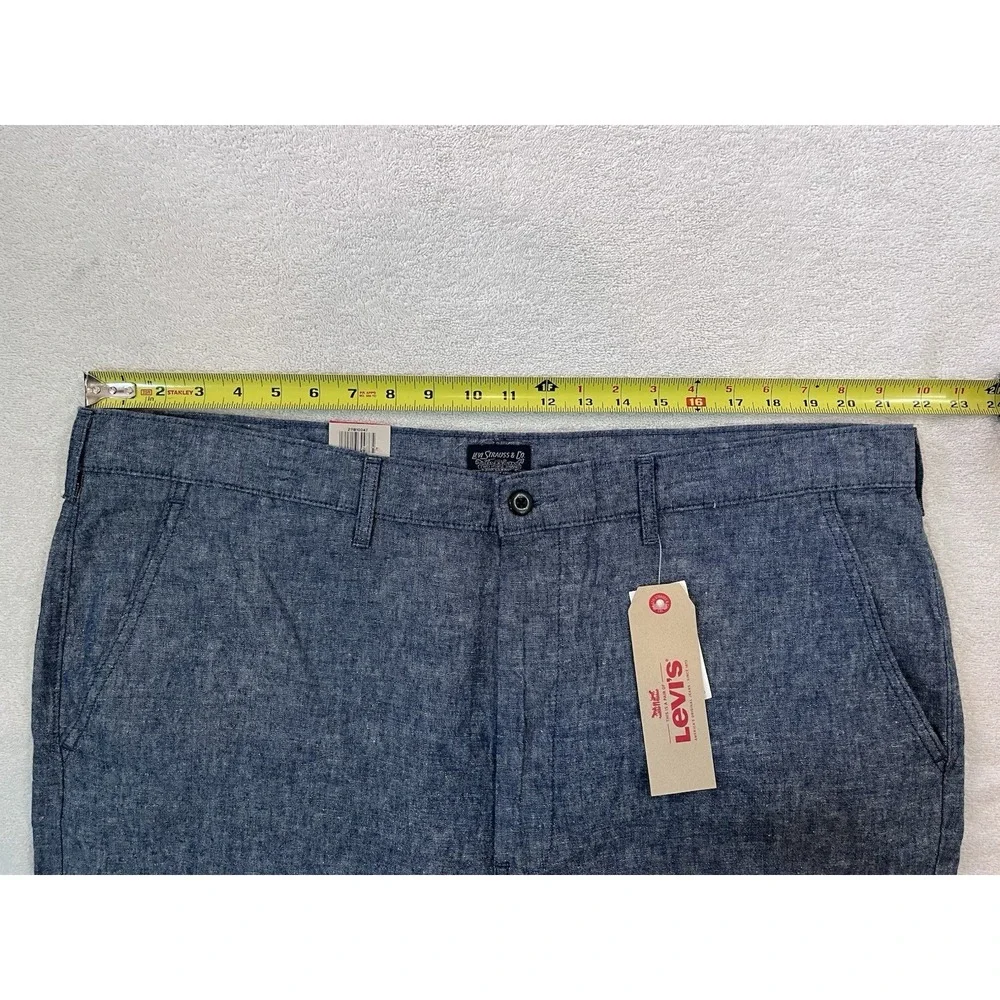 NWT Levis Shorts Mens 42 Blue Straight Fit Chino‎ Flat Front 10